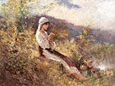 Peasant Woman Sitting in the Grass 